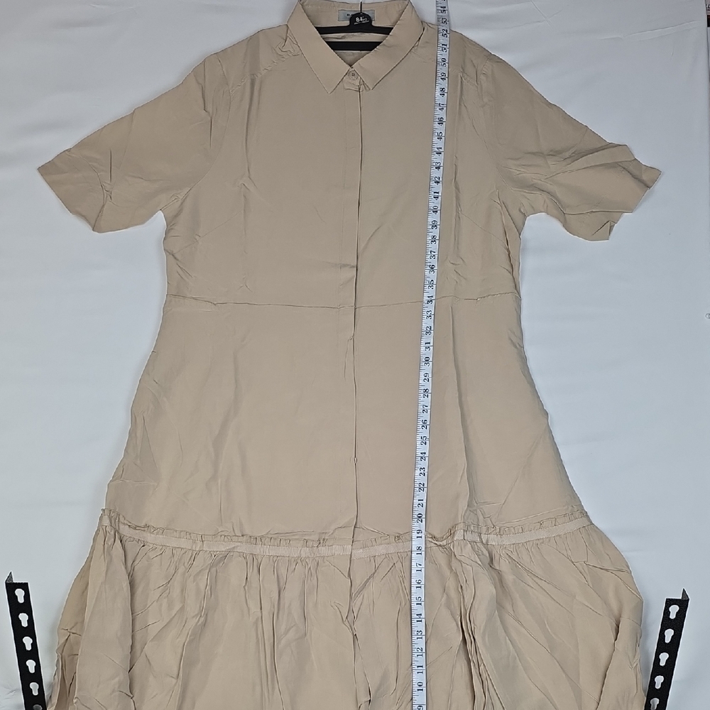 Chic Beige Midi Dress Lage - Picture 2 of 8